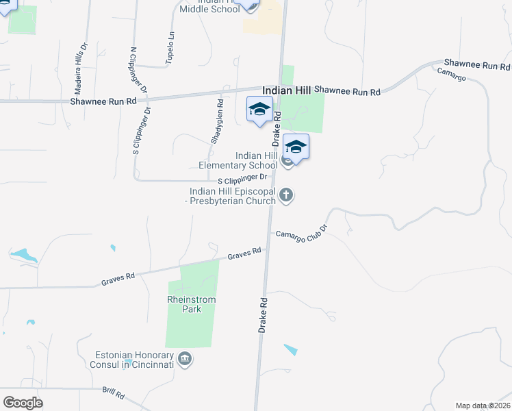 map of restaurants, bars, coffee shops, grocery stores, and more near 5995 Drake Road in Cincinnati