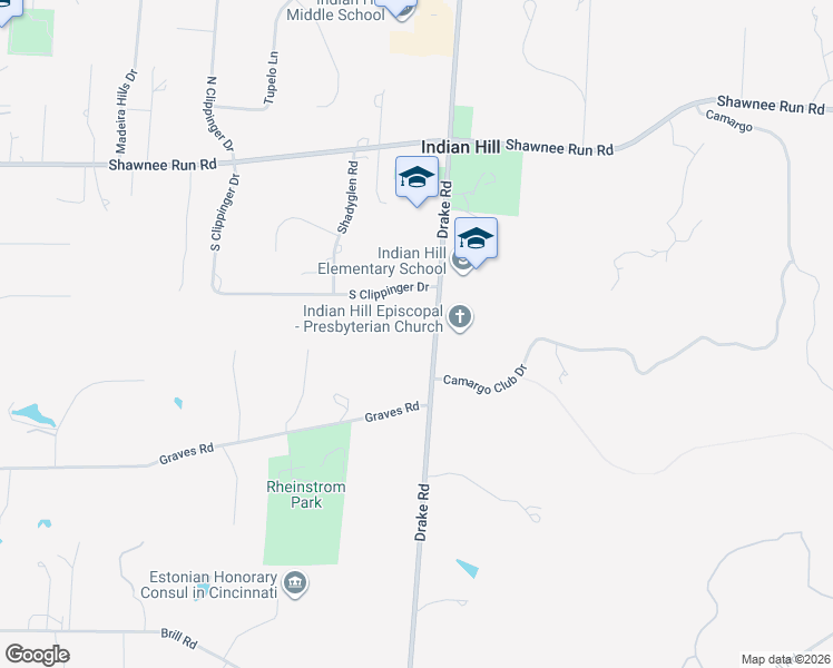 map of restaurants, bars, coffee shops, grocery stores, and more near 5995 Drake Road in Cincinnati