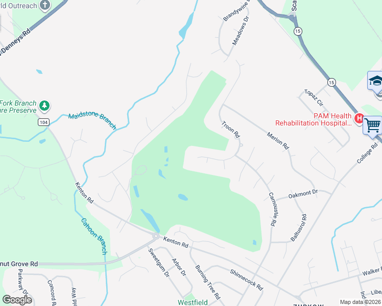 map of restaurants, bars, coffee shops, grocery stores, and more near 564 Troon Road in Dover