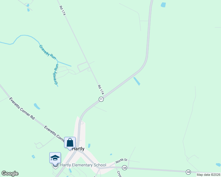 map of restaurants, bars, coffee shops, grocery stores, and more near 3491 Arthursville Road in Hartly