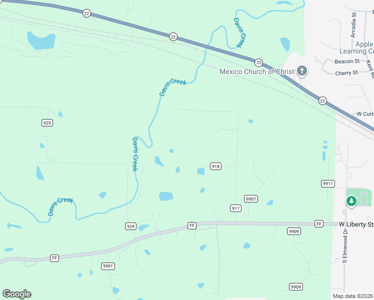 map of restaurants, bars, coffee shops, grocery stores, and more near 20751 County Road 918 in Mexico