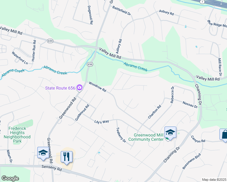 map of restaurants, bars, coffee shops, grocery stores, and more near 100 Lloyds Road in Winchester
