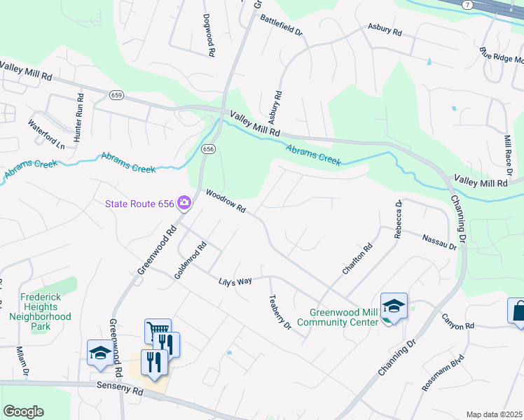 map of restaurants, bars, coffee shops, grocery stores, and more near 100 Lloyds Road in Winchester