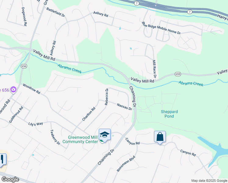 map of restaurants, bars, coffee shops, grocery stores, and more near 222 Rebecca Drive in Winchester