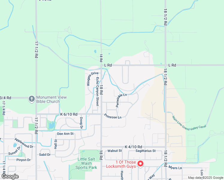 map of restaurants, bars, coffee shops, grocery stores, and more near 1113 Sunrose Lane in Fruita