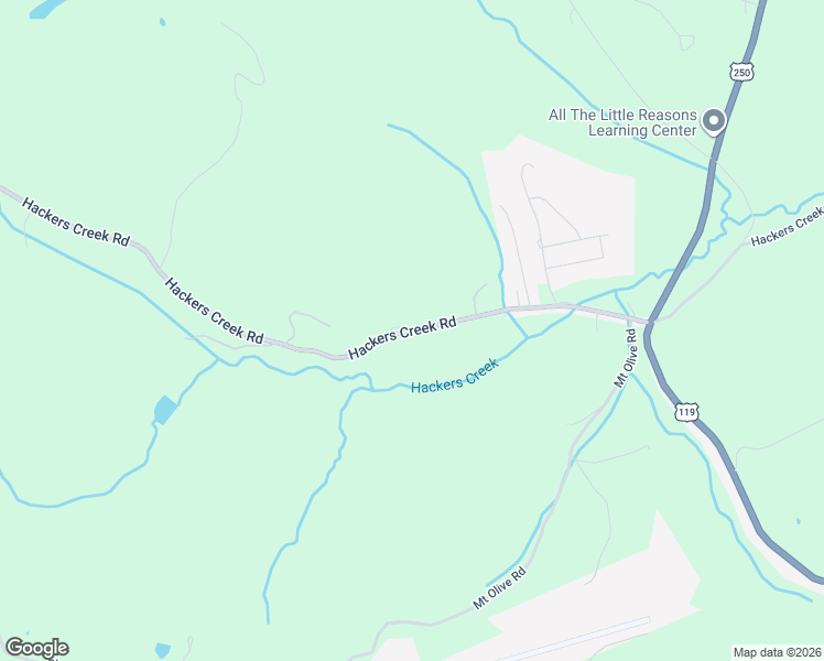 map of restaurants, bars, coffee shops, grocery stores, and more near Hackers Creek Rd in Philippi