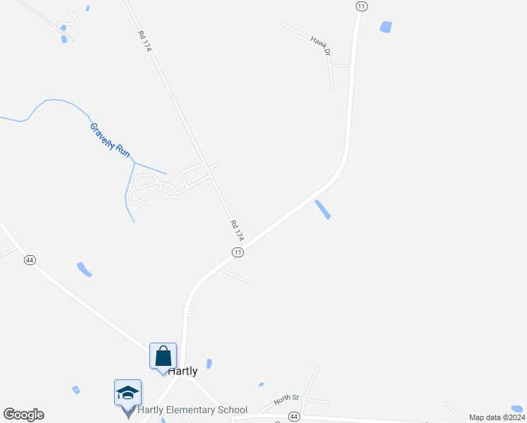 map of restaurants, bars, coffee shops, grocery stores, and more near 3491 Arthursville Road in Hartly