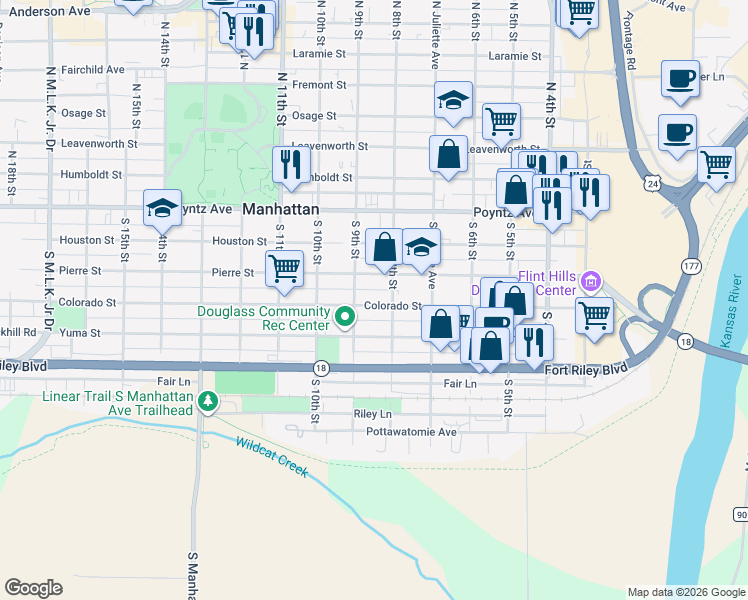 map of restaurants, bars, coffee shops, grocery stores, and more near 831 Pierre Street in Manhattan