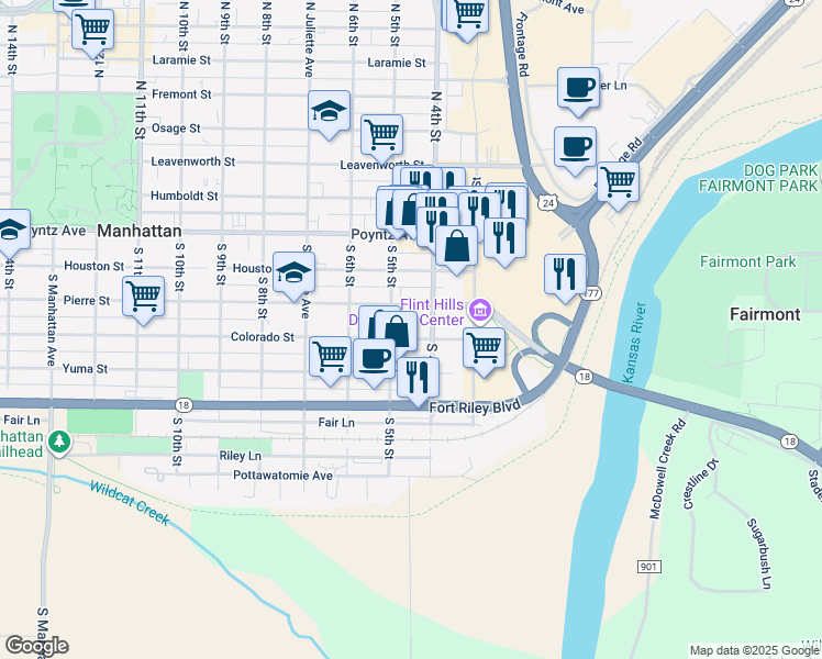 map of restaurants, bars, coffee shops, grocery stores, and more near 302 South 4th Street in Manhattan