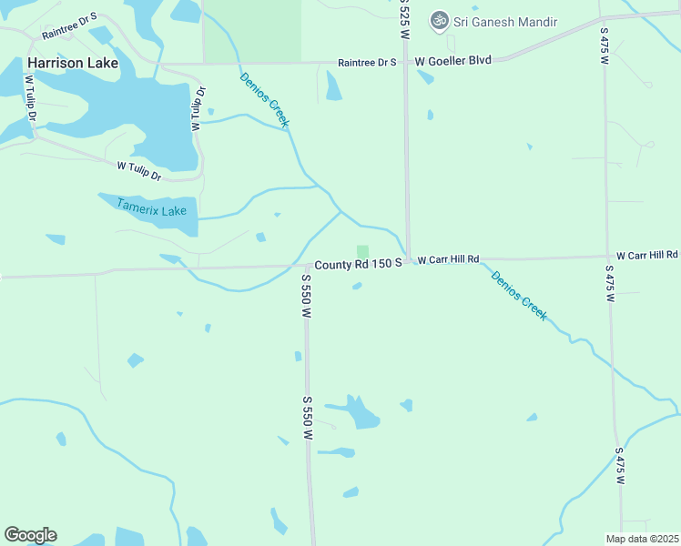 map of restaurants, bars, coffee shops, grocery stores, and more near 8371 County Road 150 South in Columbus