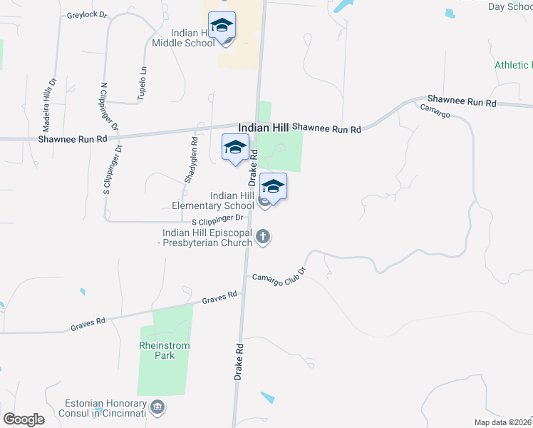 map of restaurants, bars, coffee shops, grocery stores, and more near 6100 Drake Road in Cincinnati