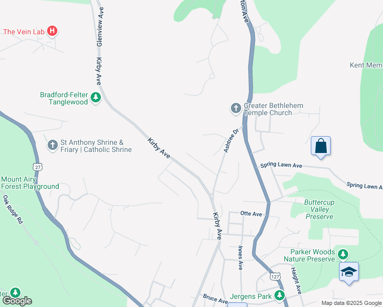 map of restaurants, bars, coffee shops, grocery stores, and more near 1754 Monterey Court in Cincinnati