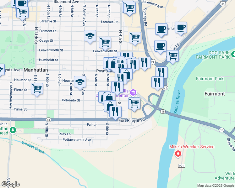 map of restaurants, bars, coffee shops, grocery stores, and more near 302 South 4th Street in Manhattan