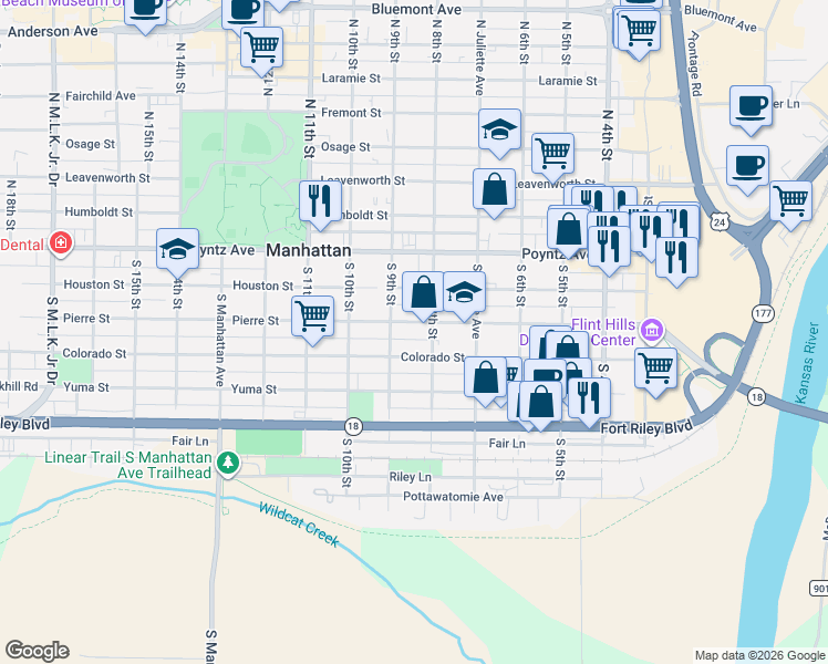 map of restaurants, bars, coffee shops, grocery stores, and more near 803 Pierre Street in Manhattan