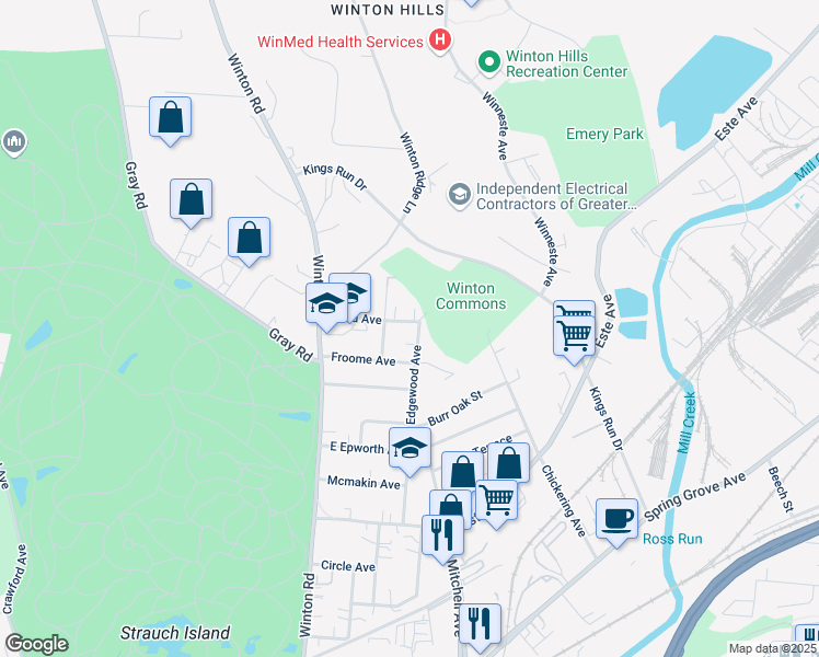 map of restaurants, bars, coffee shops, grocery stores, and more near 4743 North Edgewood Avenue in Cincinnati
