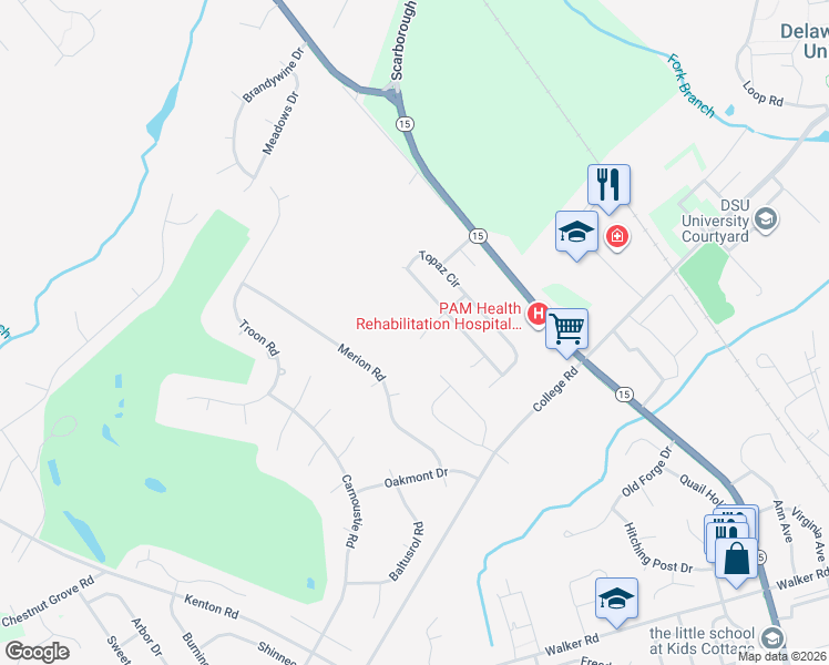 map of restaurants, bars, coffee shops, grocery stores, and more near 22 Opal Place in Dover