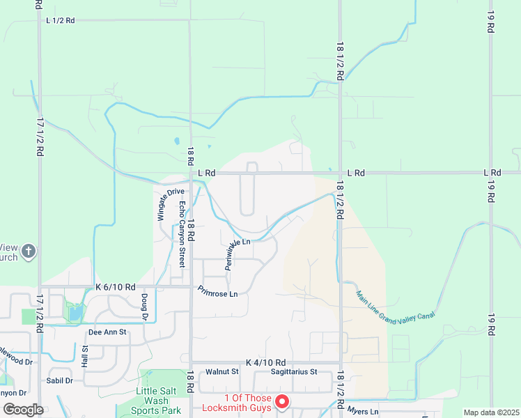 map of restaurants, bars, coffee shops, grocery stores, and more near 1136 East Via Le Paz Drive in Fruita