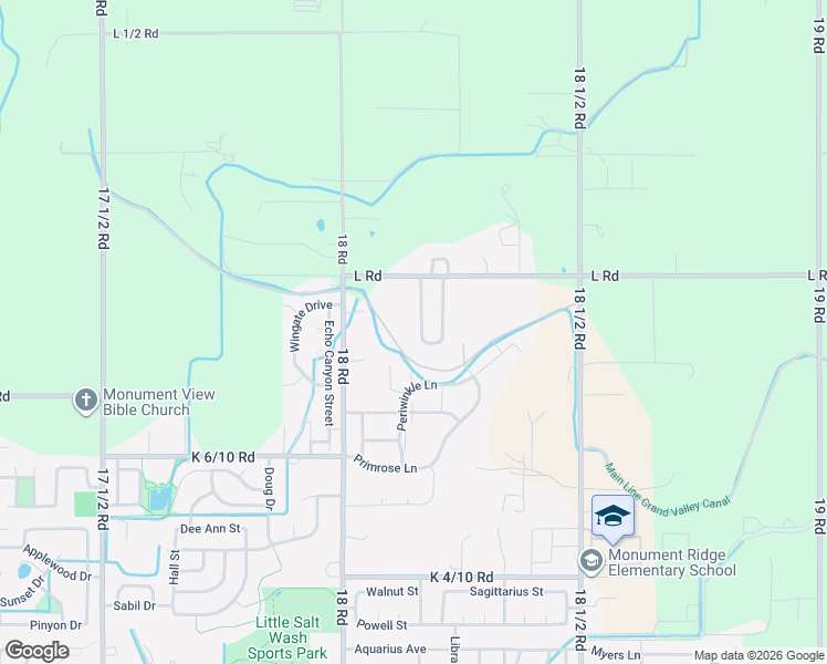 map of restaurants, bars, coffee shops, grocery stores, and more near 1131 West Via Le Paz Drive in Fruita
