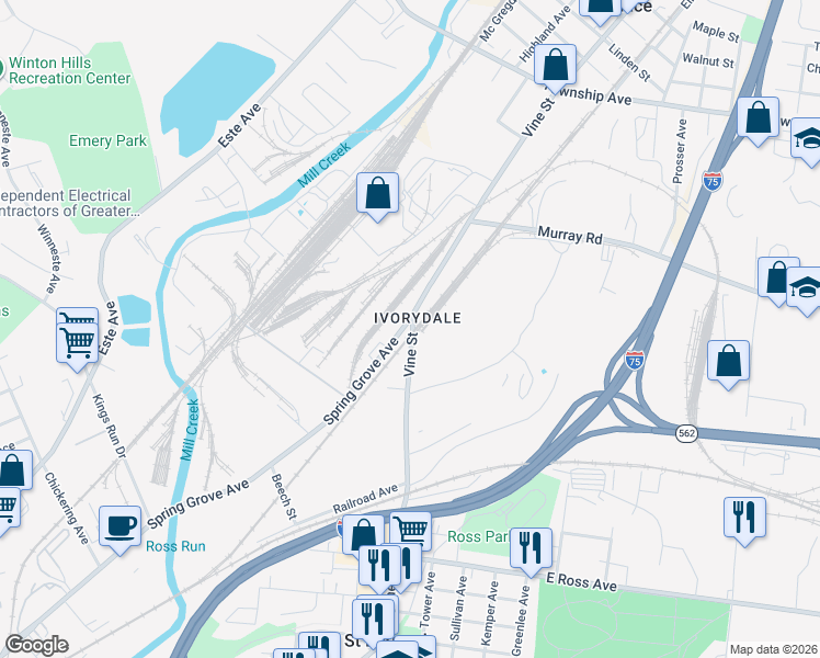 map of restaurants, bars, coffee shops, grocery stores, and more near in Saint Bernard