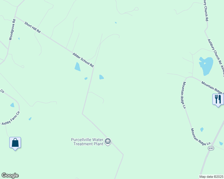 map of restaurants, bars, coffee shops, grocery stores, and more near 15938 Short Hill Road in Purcellville