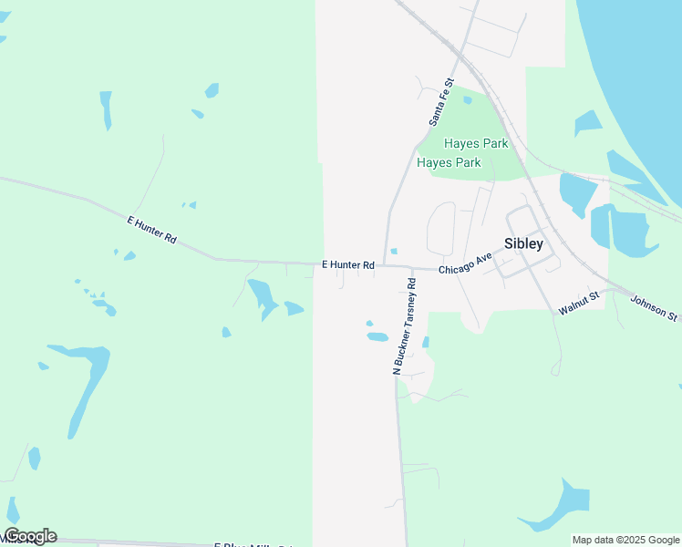 map of restaurants, bars, coffee shops, grocery stores, and more near 110A East Hunter Road in Sibley