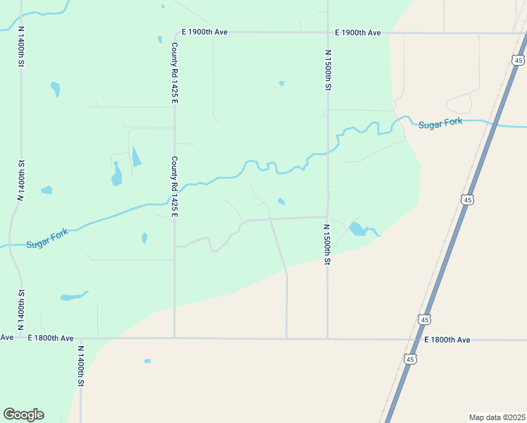 map of restaurants, bars, coffee shops, grocery stores, and more near 18409 North 1500th Street in Effingham