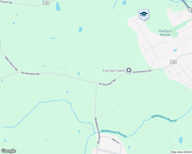 map of restaurants, bars, coffee shops, grocery stores, and more near 2475 West Denneys Road in Dover