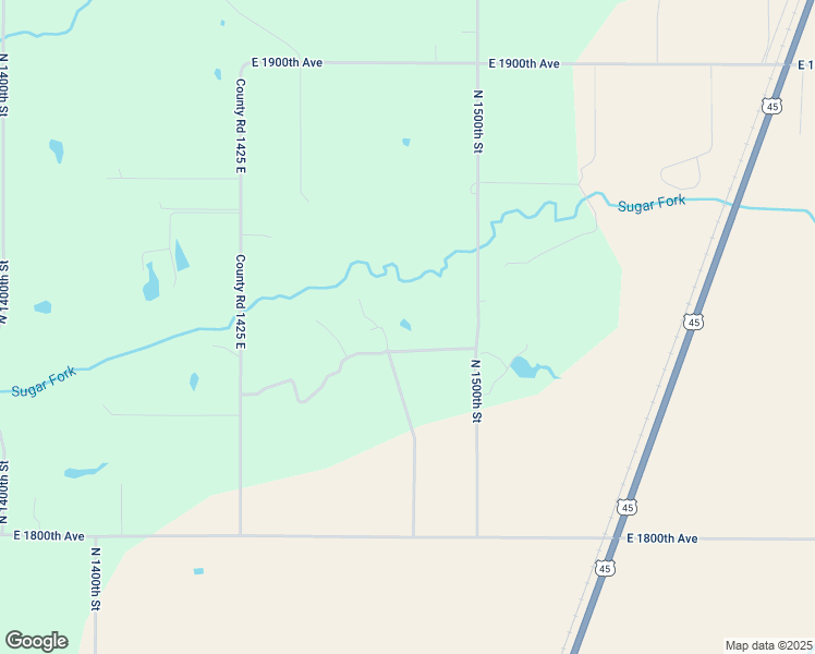 map of restaurants, bars, coffee shops, grocery stores, and more near 18409 North 1500th Street in Effingham