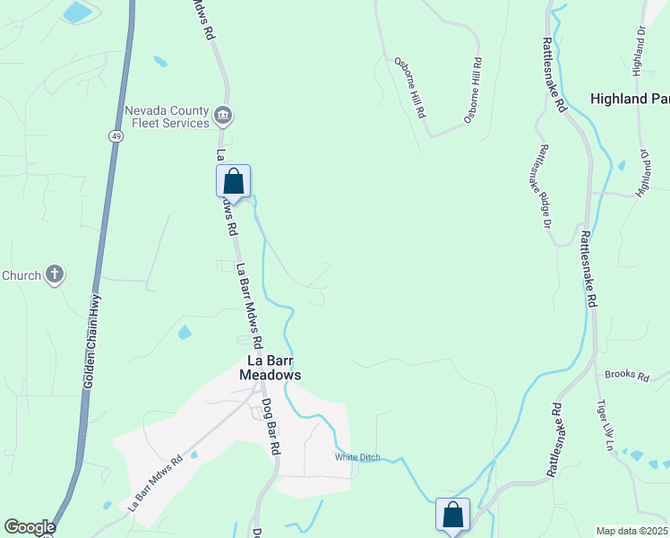 map of restaurants, bars, coffee shops, grocery stores, and more near 14617 Old White Toll Road in Grass Valley