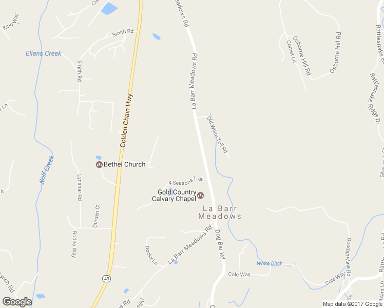 map of restaurants, bars, coffee shops, grocery stores, and more near 12892 La Barr Meadows Road in Grass Valley