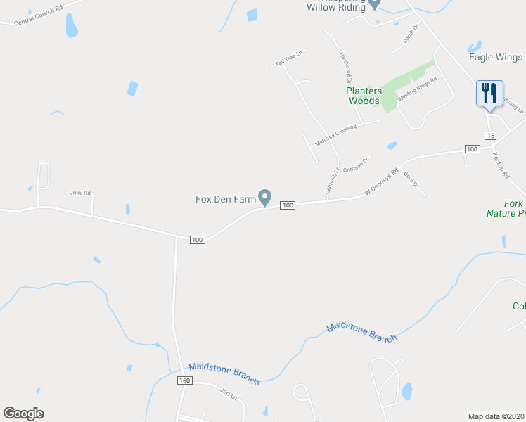 map of restaurants, bars, coffee shops, grocery stores, and more near 2898 West Denneys Road in Dover