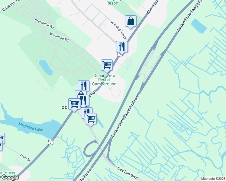 map of restaurants, bars, coffee shops, grocery stores, and more near 17 Ocean View Drive in Ocean View
