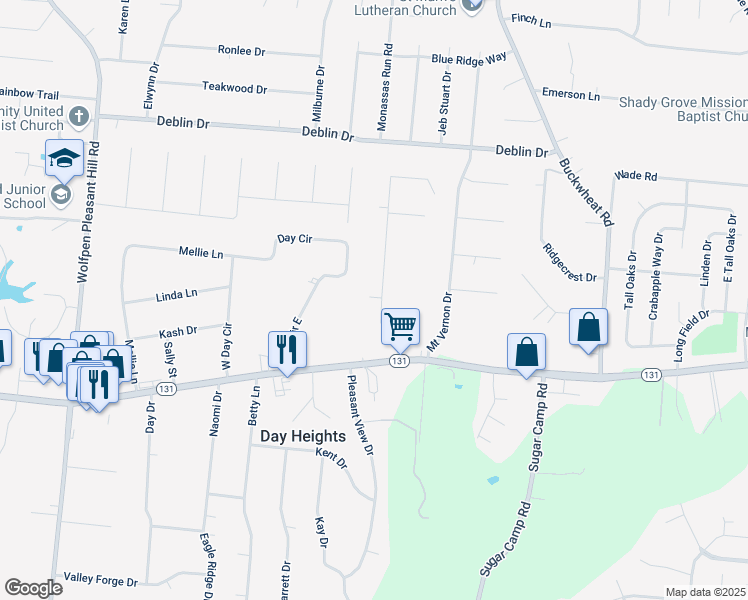 map of restaurants, bars, coffee shops, grocery stores, and more near 5705 Cromley Drive in Milford