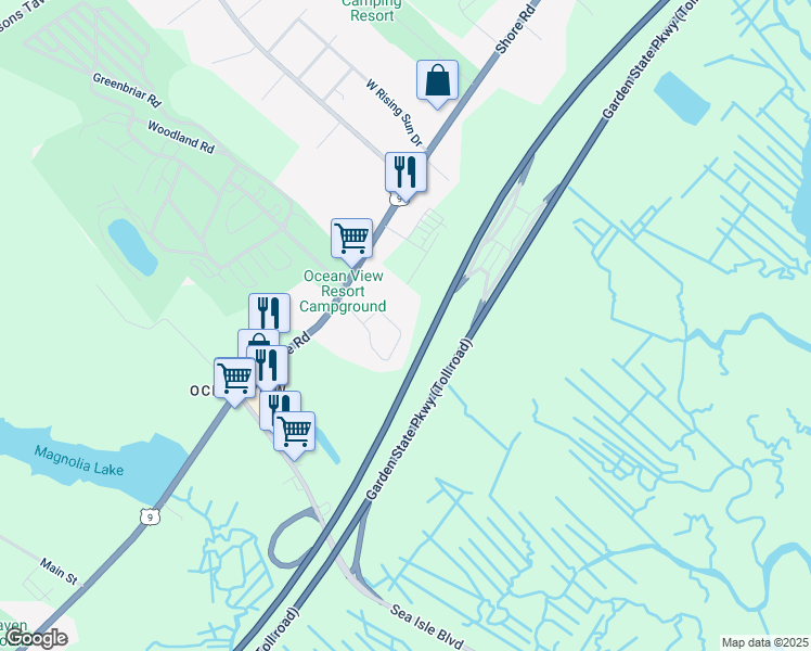 map of restaurants, bars, coffee shops, grocery stores, and more near 52 Ocean View Dr in Ocean View