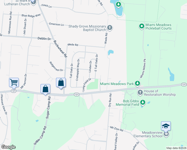 map of restaurants, bars, coffee shops, grocery stores, and more near 5713 East Tall Oaks Drive in Milford