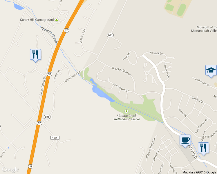 map of restaurants, bars, coffee shops, grocery stores, and more near 1509 Stone House Court in Winchester