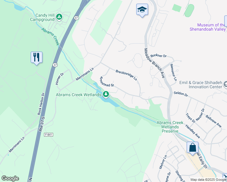 map of restaurants, bars, coffee shops, grocery stores, and more near 1509 Stone House Court in Winchester