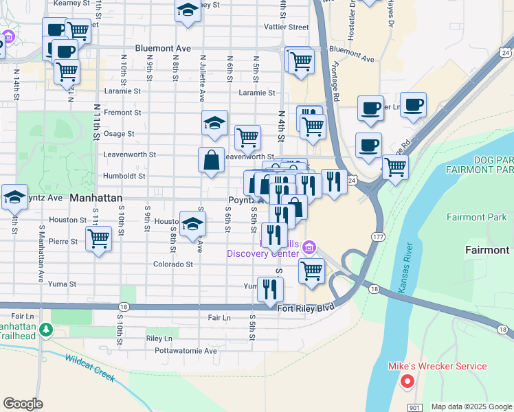 map of restaurants, bars, coffee shops, grocery stores, and more near 598 Houston St in Manhattan