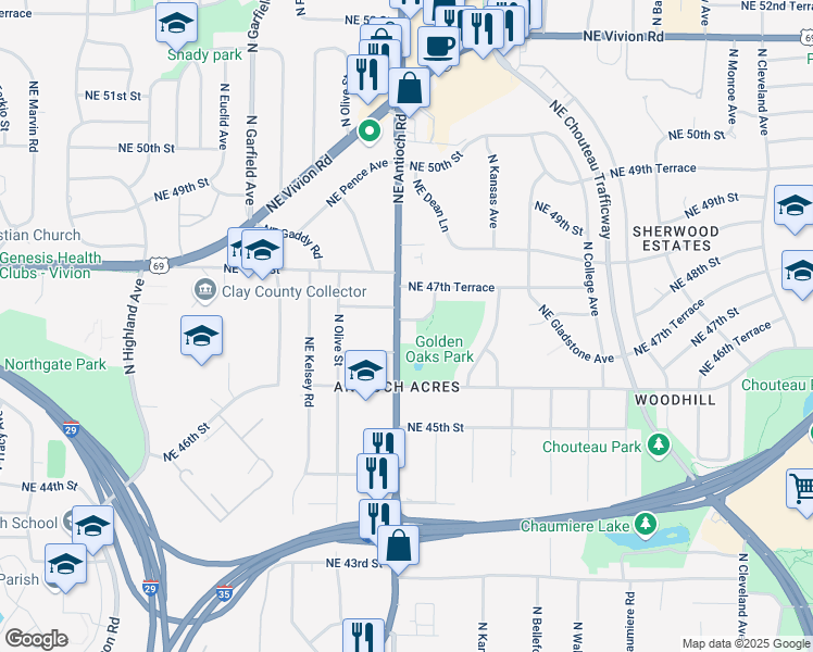 map of restaurants, bars, coffee shops, grocery stores, and more near in Kansas City