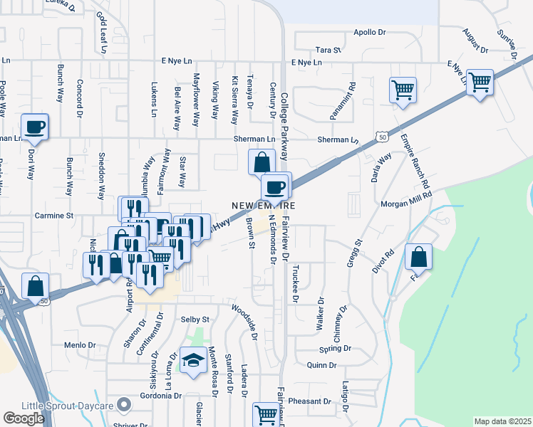 map of restaurants, bars, coffee shops, grocery stores, and more near in Carson City