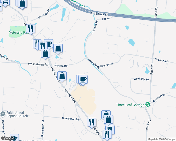 map of restaurants, bars, coffee shops, grocery stores, and more near 6120 Johnson Road in Cincinnati