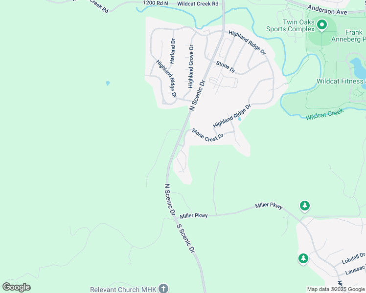 map of restaurants, bars, coffee shops, grocery stores, and more near 5527 Stone Crest Drive in Manhattan