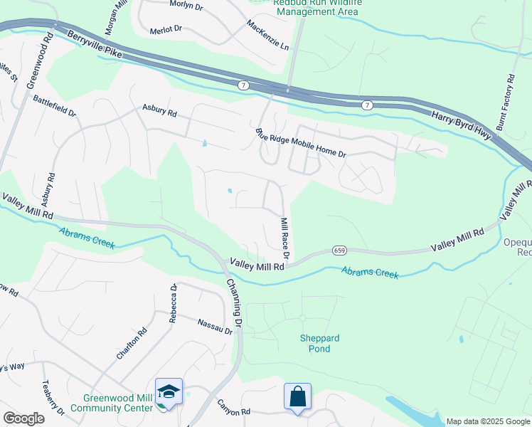 map of restaurants, bars, coffee shops, grocery stores, and more near 107 Julee Drive in Winchester