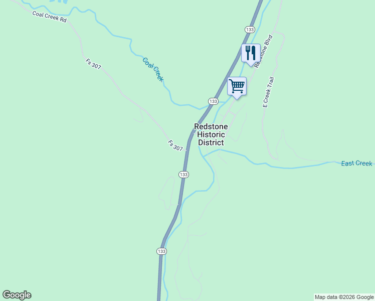 map of restaurants, bars, coffee shops, grocery stores, and more near 18001 Colorado 133 in Carbondale