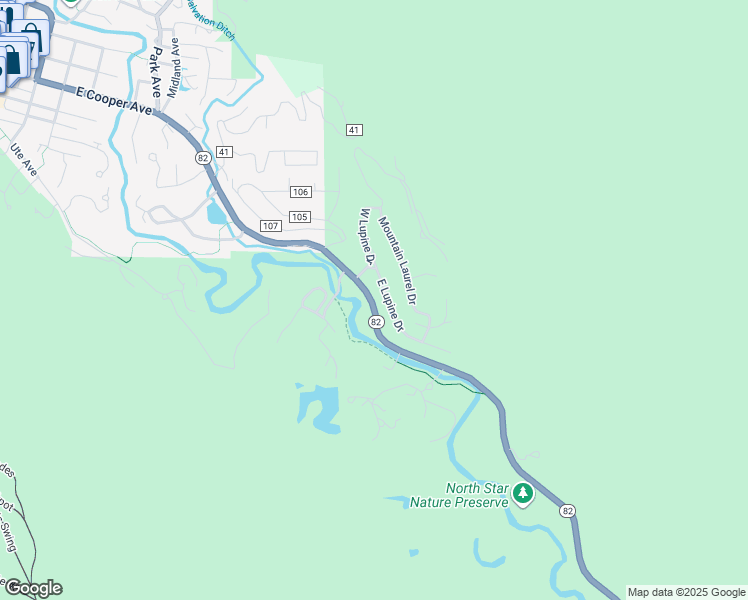 map of restaurants, bars, coffee shops, grocery stores, and more near 42577 Colorado 82 in Aspen