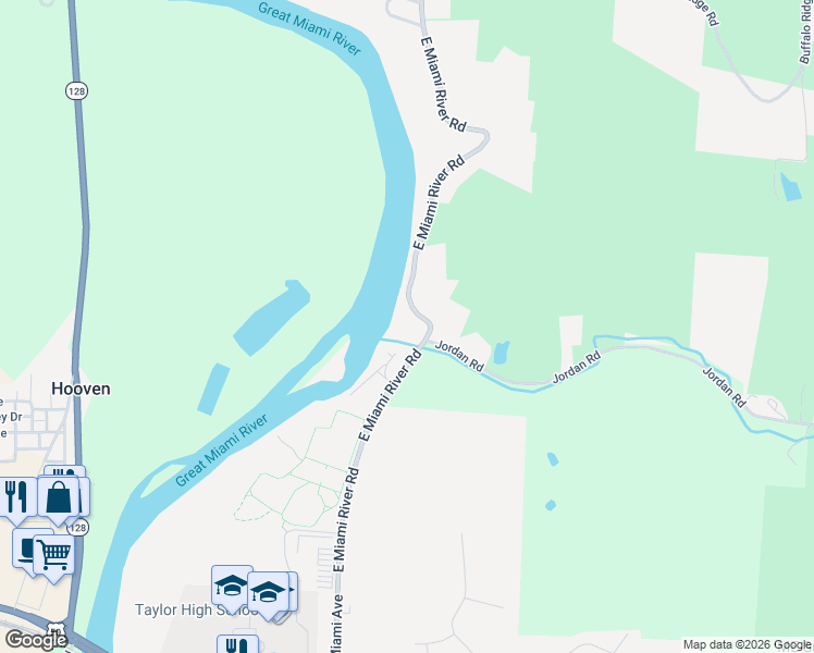 map of restaurants, bars, coffee shops, grocery stores, and more near 4243 East Miami River Road in Cleves