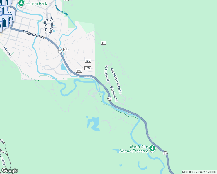 map of restaurants, bars, coffee shops, grocery stores, and more near 25427-25787 Colorado 82 in Aspen