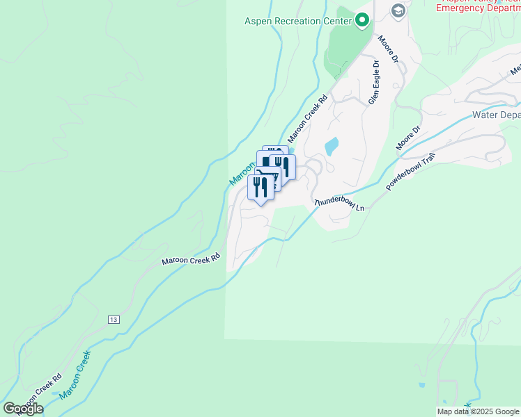 map of restaurants, bars, coffee shops, grocery stores, and more near 75 Prospector Road in Aspen