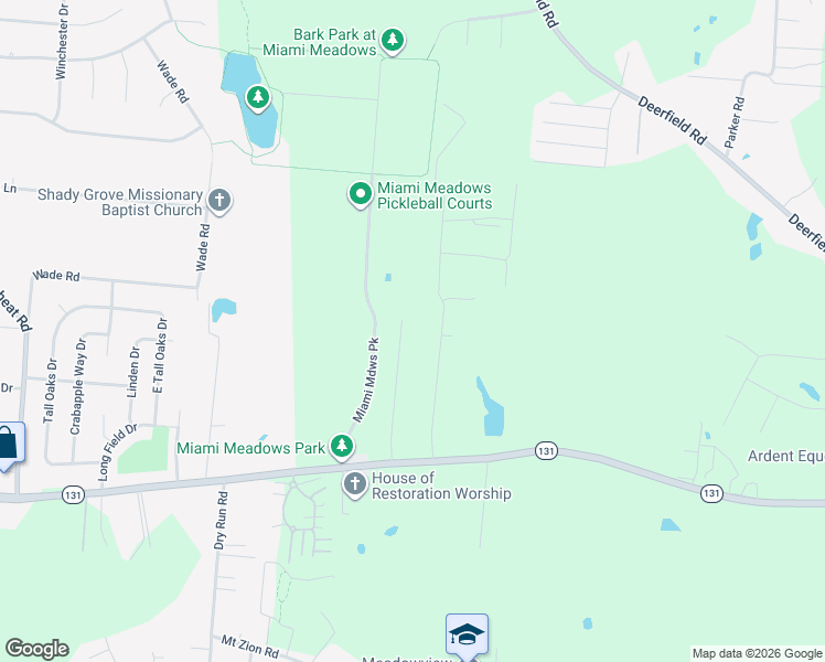 map of restaurants, bars, coffee shops, grocery stores, and more near 5740 Linda Way Drive in Milford