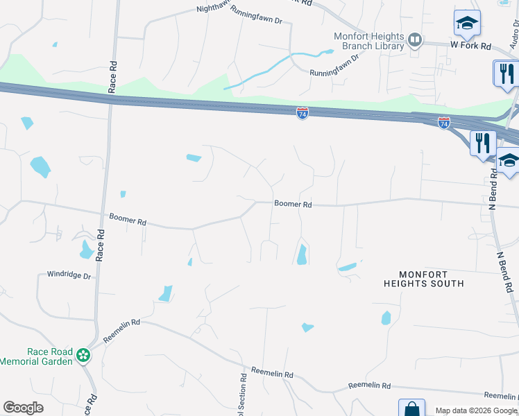map of restaurants, bars, coffee shops, grocery stores, and more near 4670 Boomer Road in Cincinnati